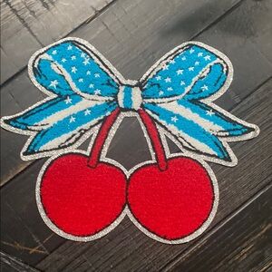 Cherry Patch with Starry Blue Bow